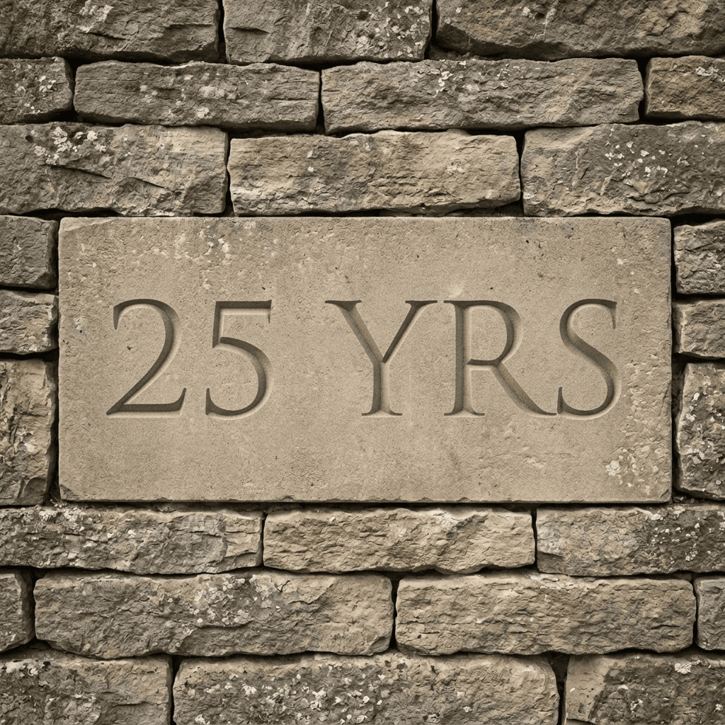 25 YRS — Placing Natural Stone, carved into a drystone wall