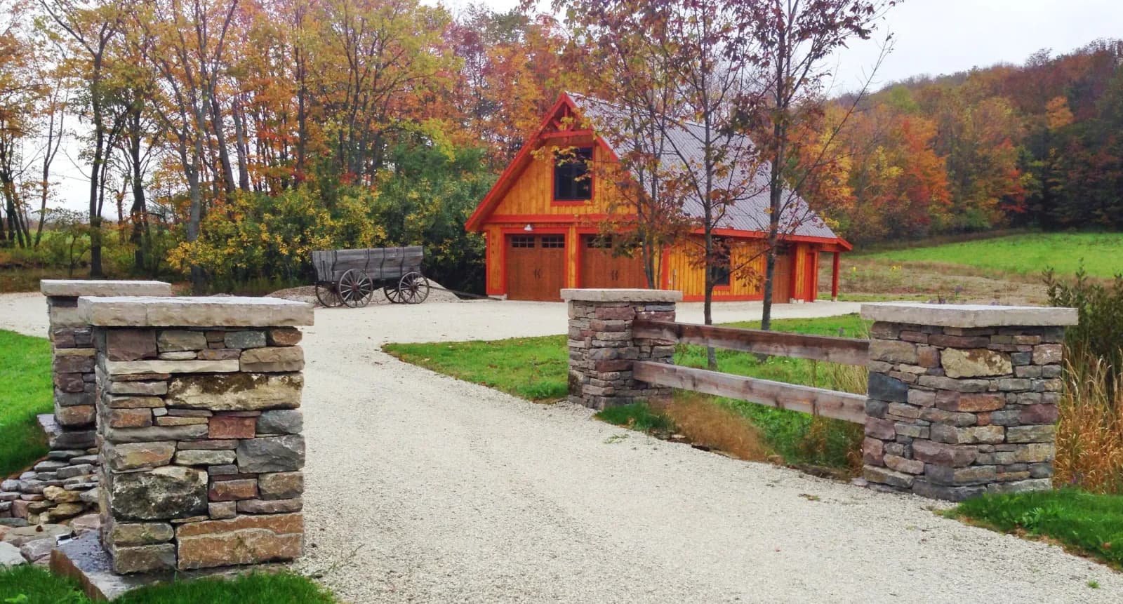 Completed stonework at Barb's property in Grey Highlands, Ontario